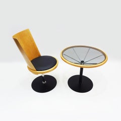 Blå Station Schwedisches Design Bugholz Beistellstuhl und Tisch von Börge Lindau