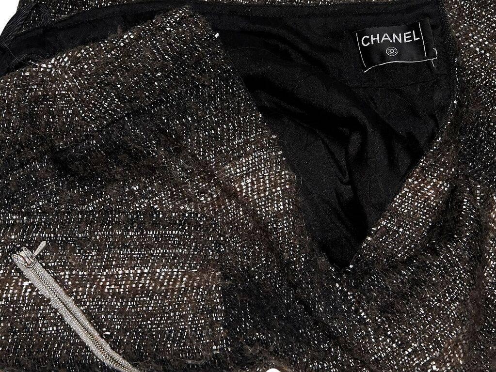 Black & Brown Chanel Wool Mini Skirt In Good Condition In New York, NY