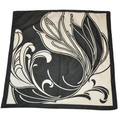 Black & White "Floral Portrait" Scarf