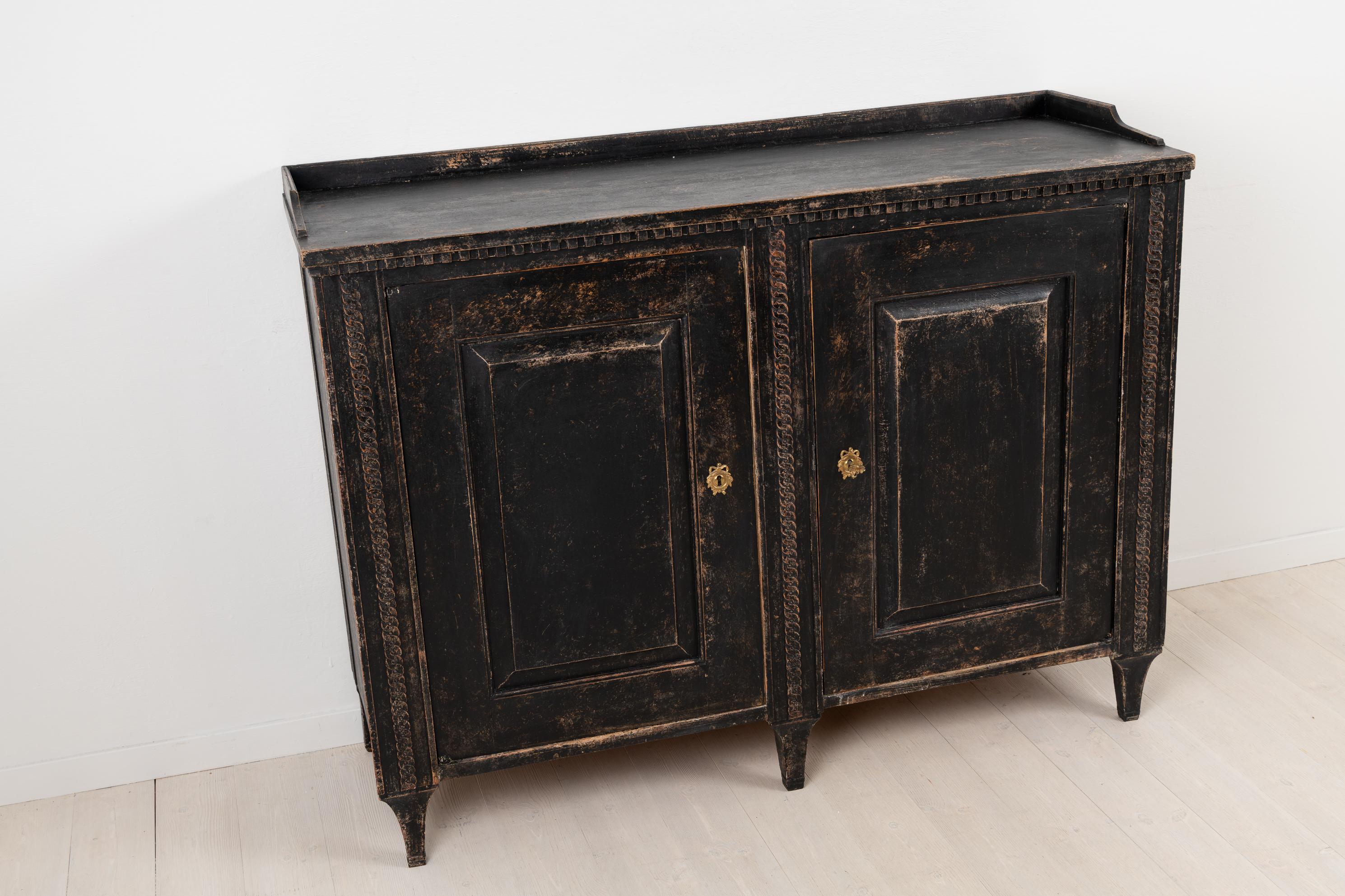 Black 18th Century Swedish Neoclassical Sideboard 5