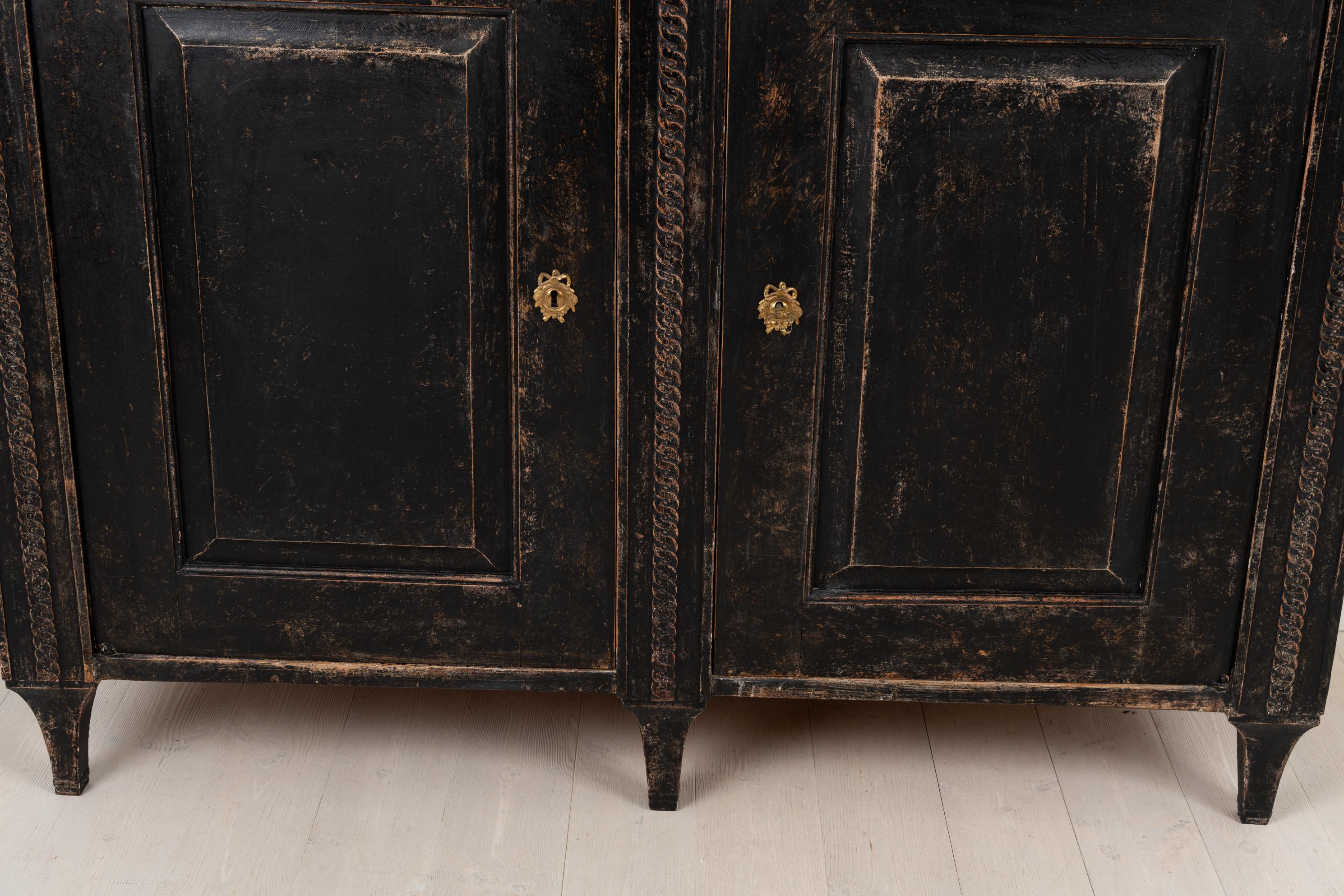 Black 18th Century Swedish Neoclassical Sideboard 7