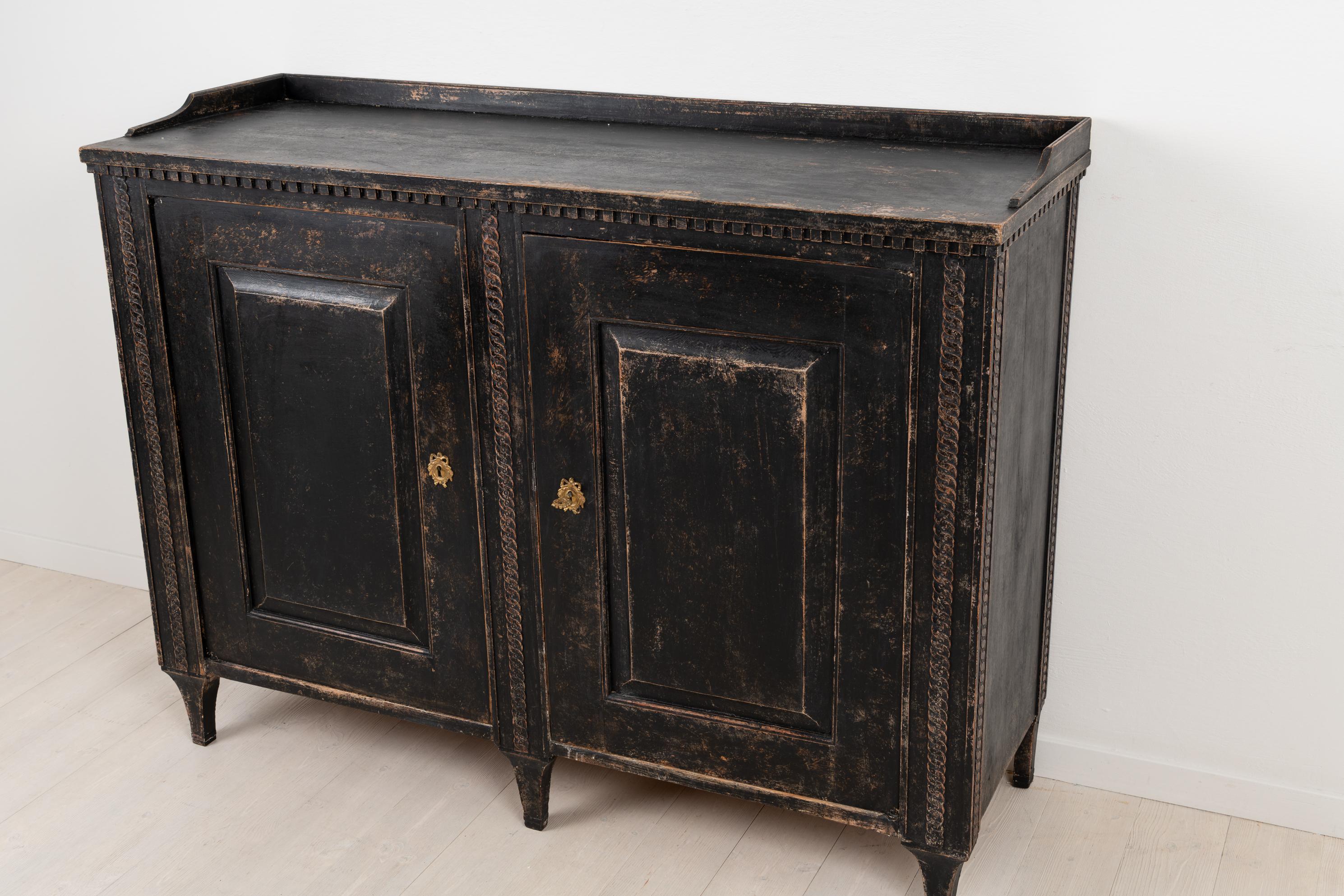 Black 18th Century Swedish Neoclassical Sideboard 8