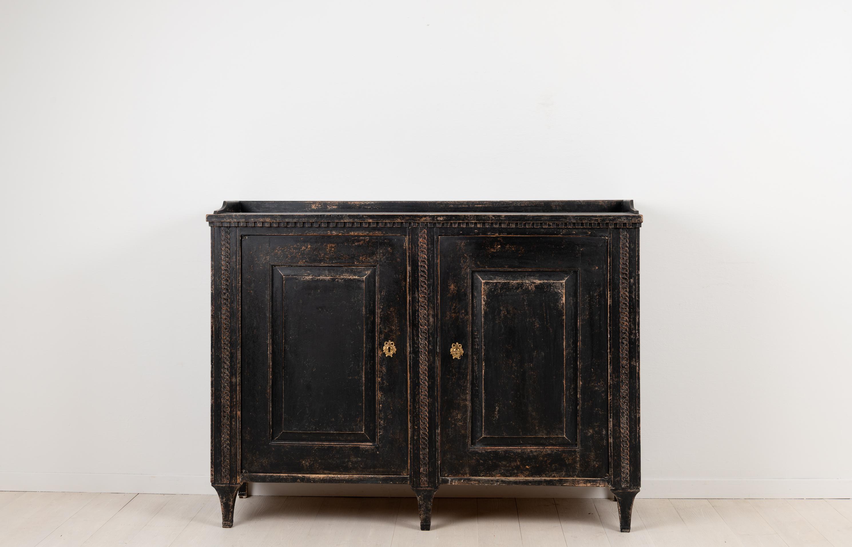 Black 18th Century Swedish Neoclassical Sideboard 1