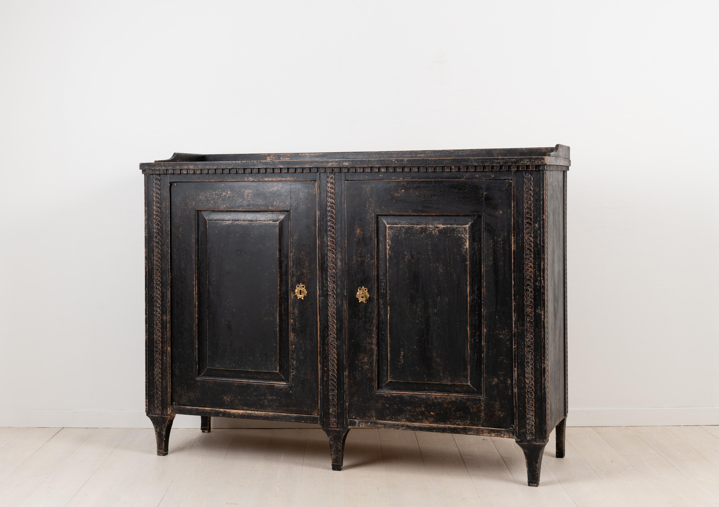 Black 18th Century Swedish Neoclassical Sideboard 2