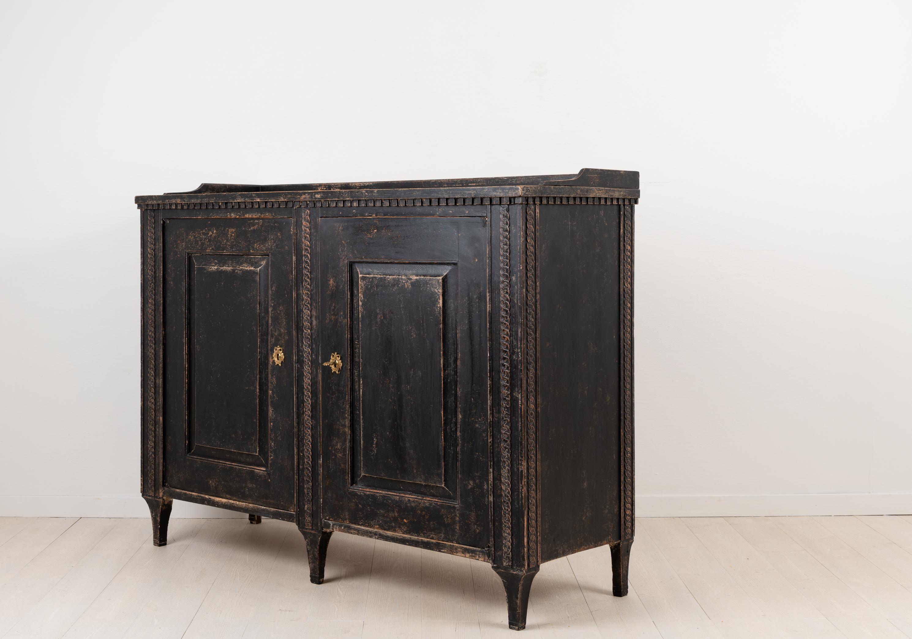 Black 18th Century Swedish Neoclassical Sideboard 3