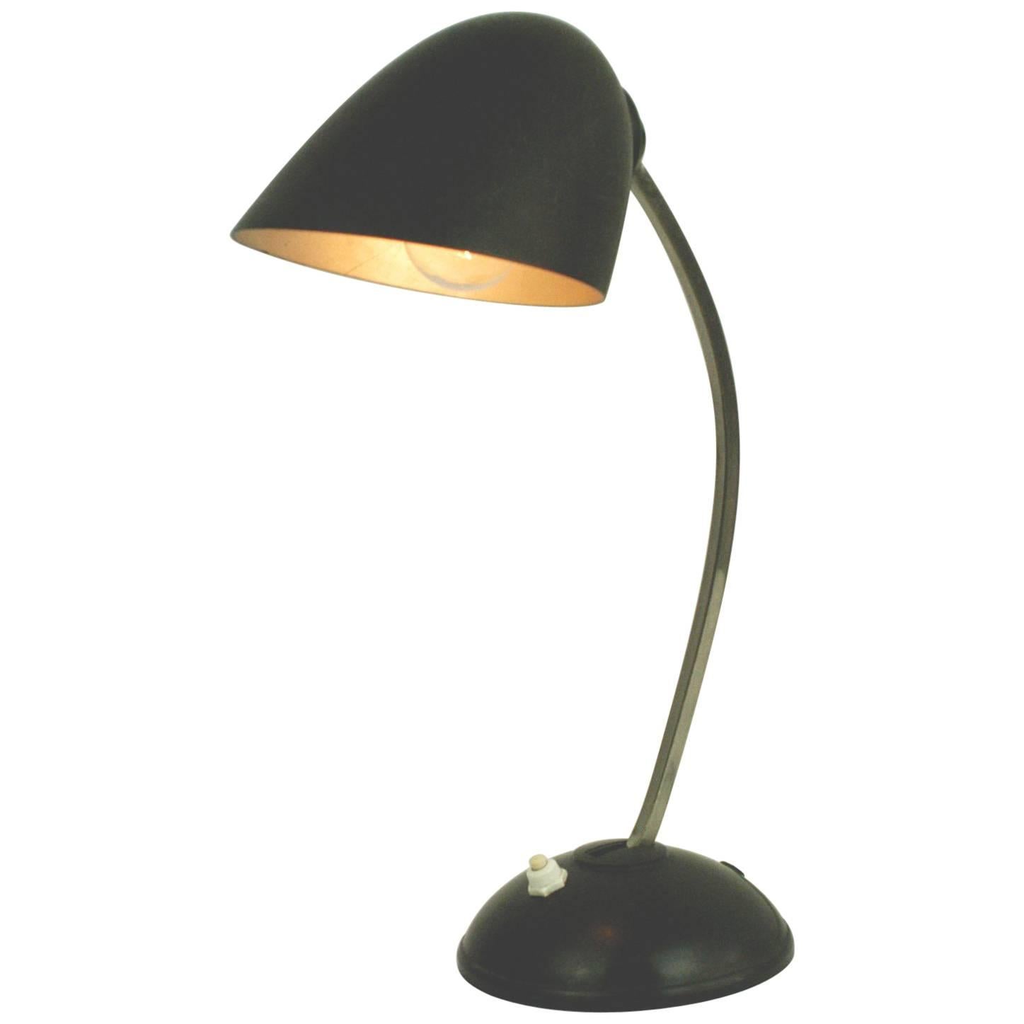 Black 1930s Bauhaus Style Bakelit Table or Desk Lamp