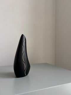 Black 1950s Danish Modern Asymmetrical Vase