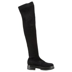 Black 20 Stretch Knit Over the Knee Boots Size IT 40