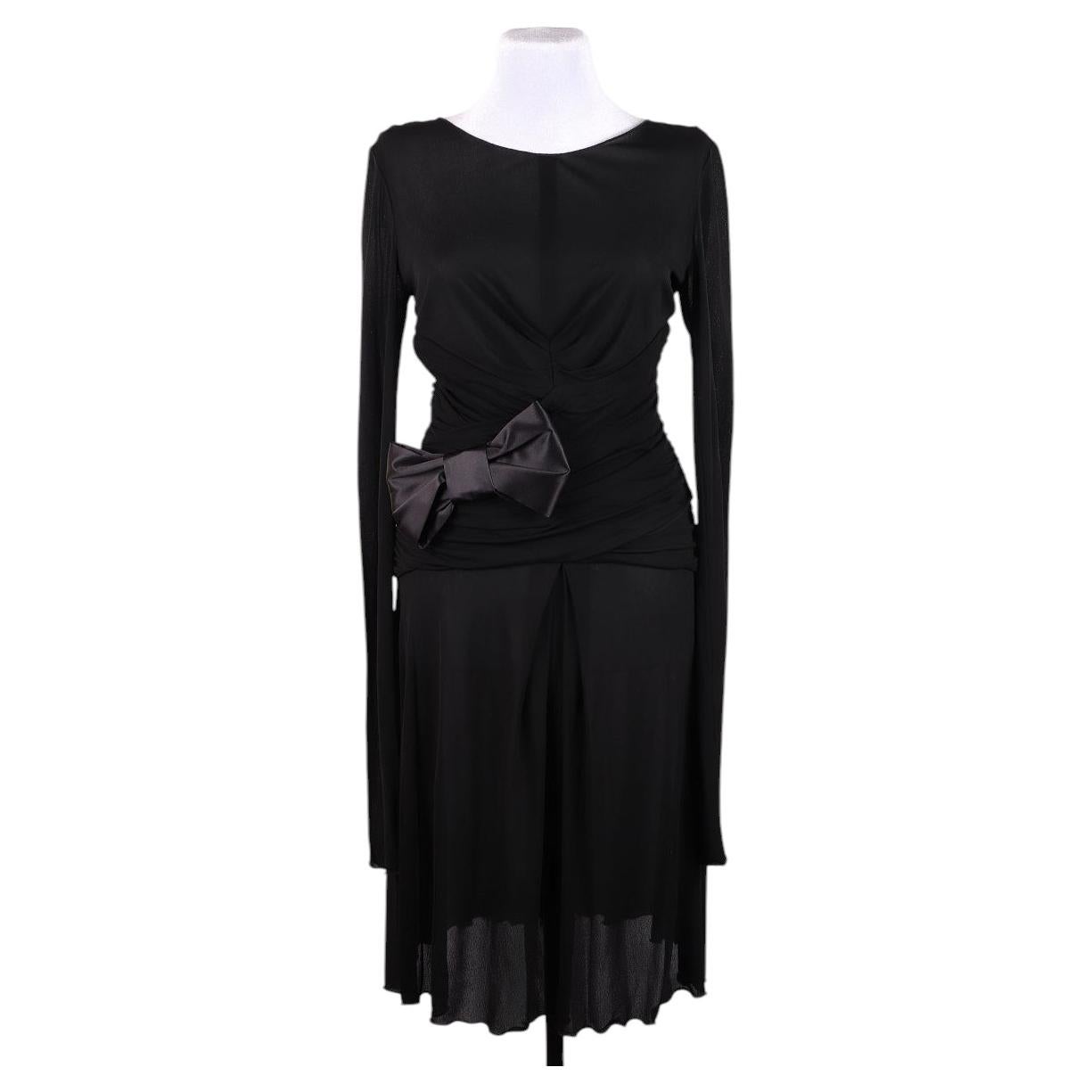 Black 2000s Dolce & Gabbana cocktail dress with a bow For Sale