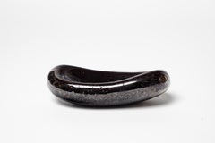 Black 20th century design ceramic dish or vide poche by Guy Roland Marcy 1950