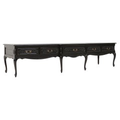Black 20th century Louis XV style low sideboard, France ca. 1950