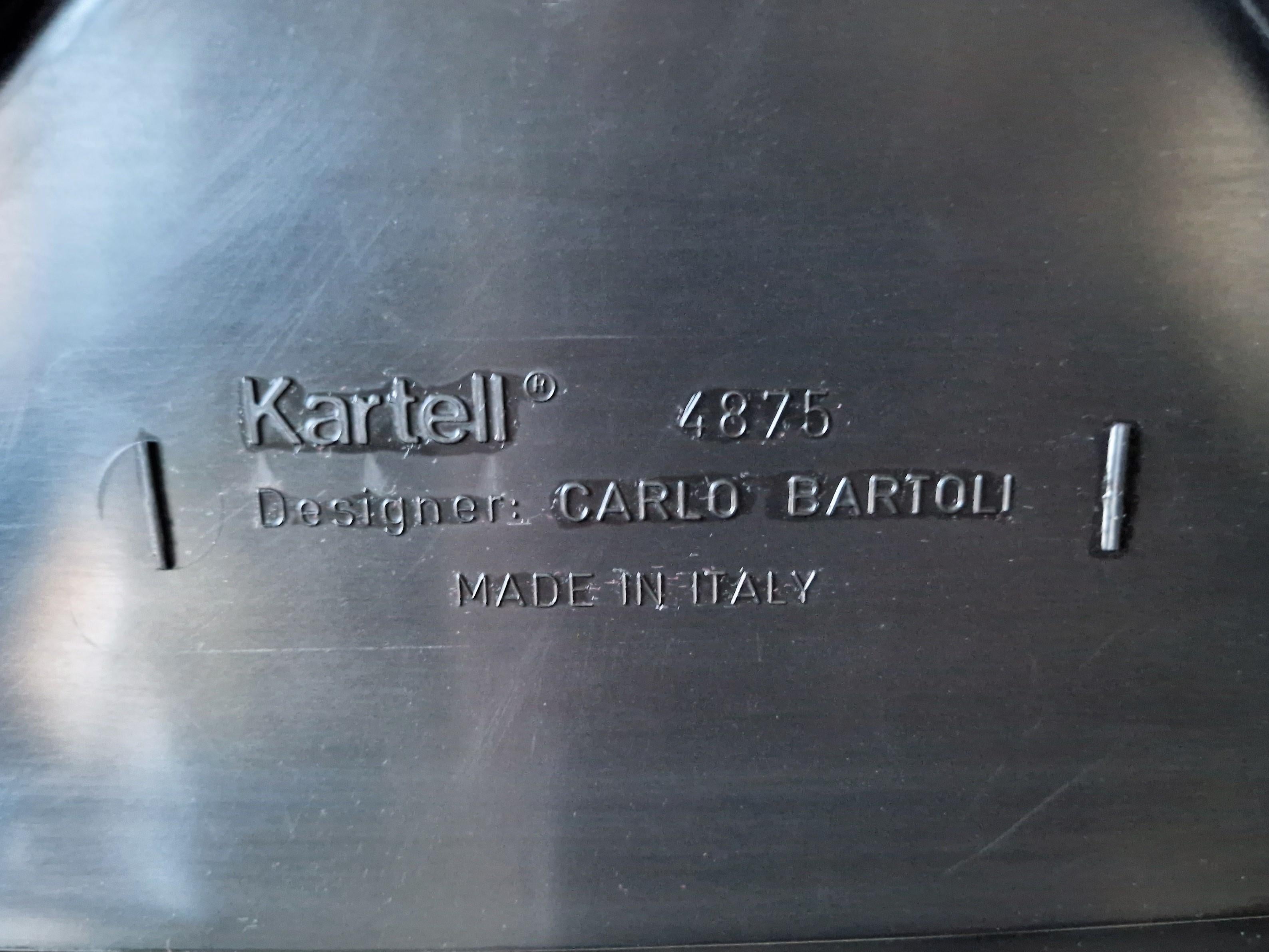 Black 4875 chair by Carlo Bartoli for Kartell, Italy 1972 In Good Condition In Steenwijk, NL