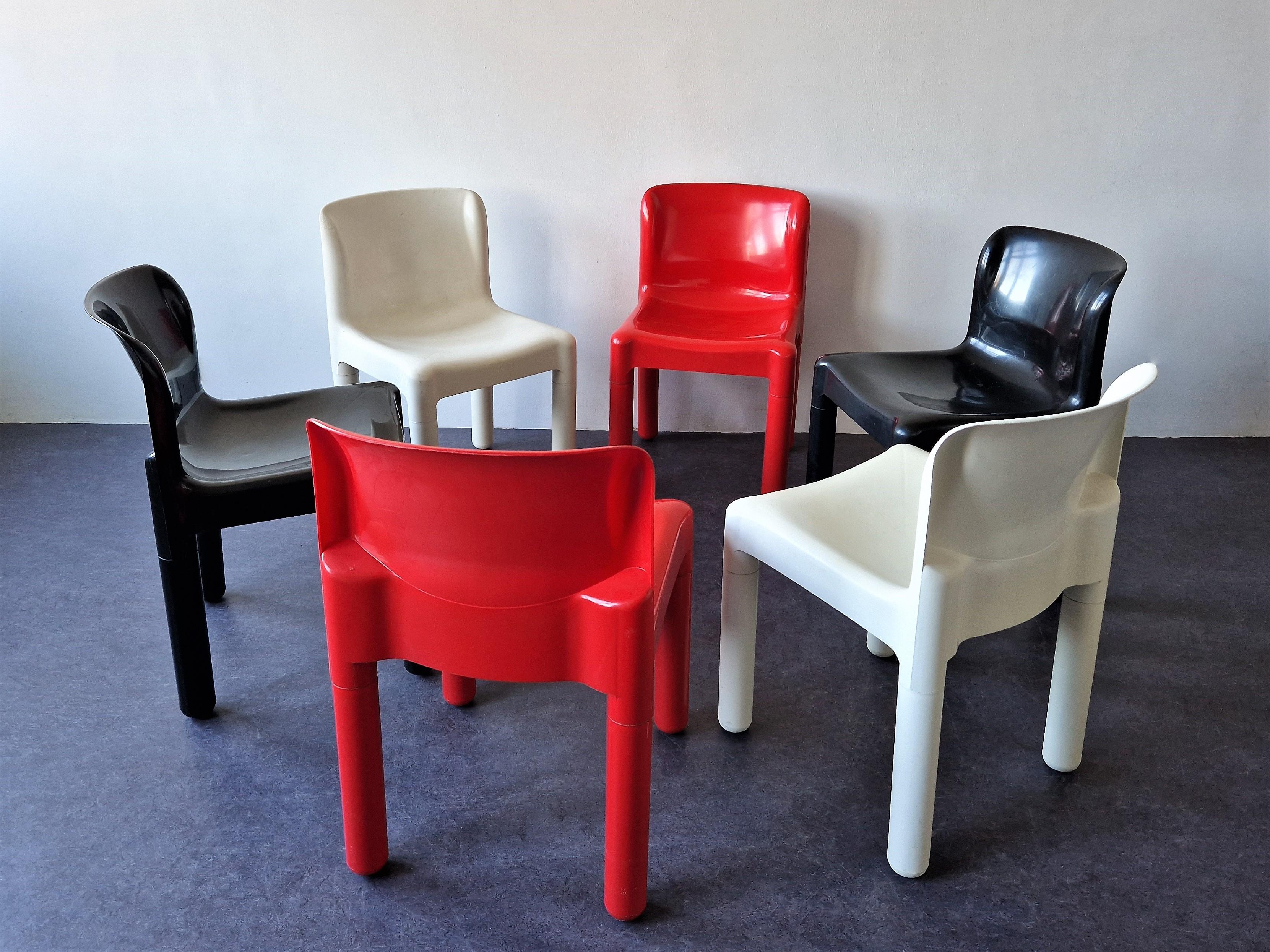 Plastic Black 4875 chair by Carlo Bartoli for Kartell, Italy 1972