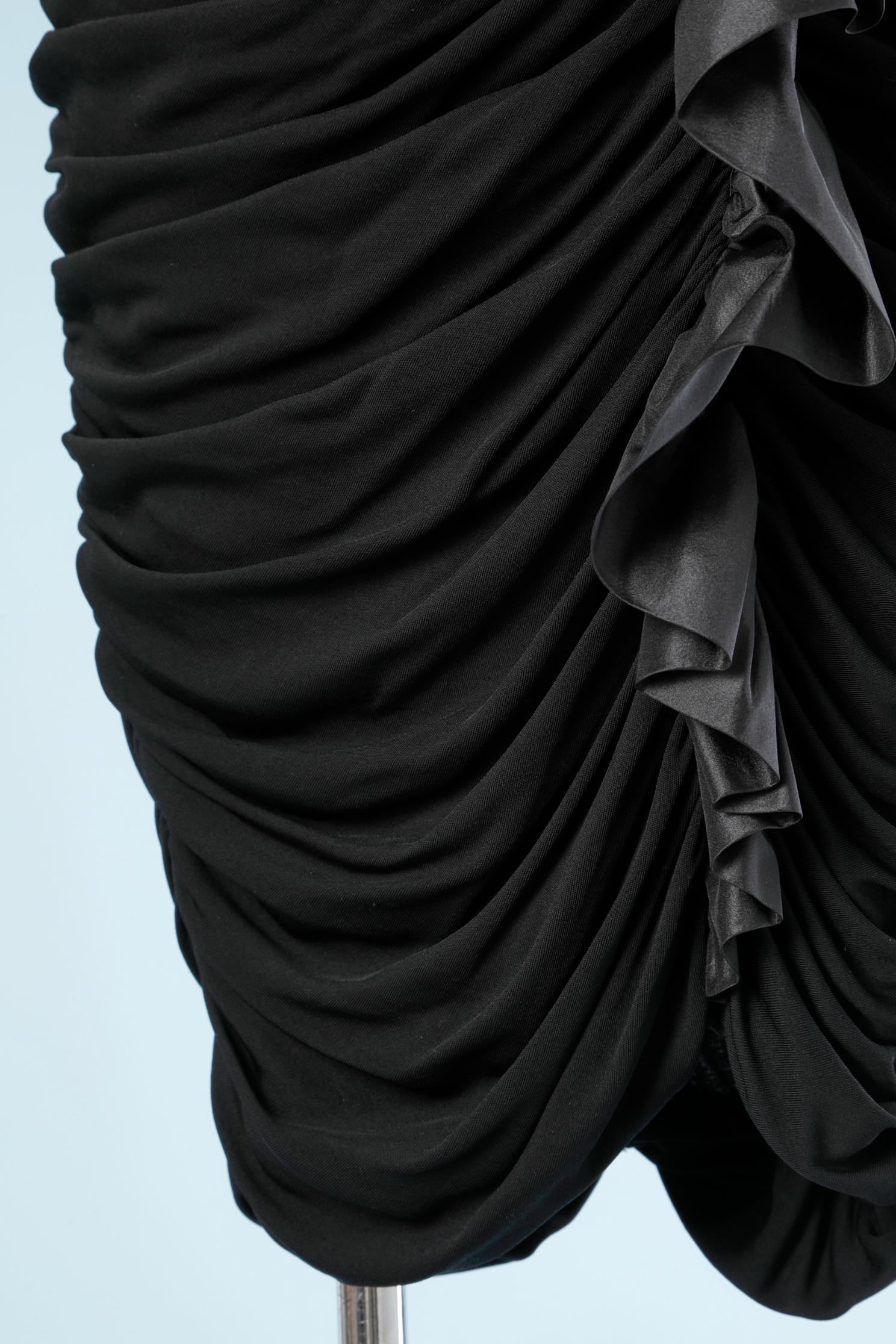 Robe bustier noire « F » Yveline Fermine des années 80  Excellent état - En vente à Saint-Ouen-Sur-Seine, FR