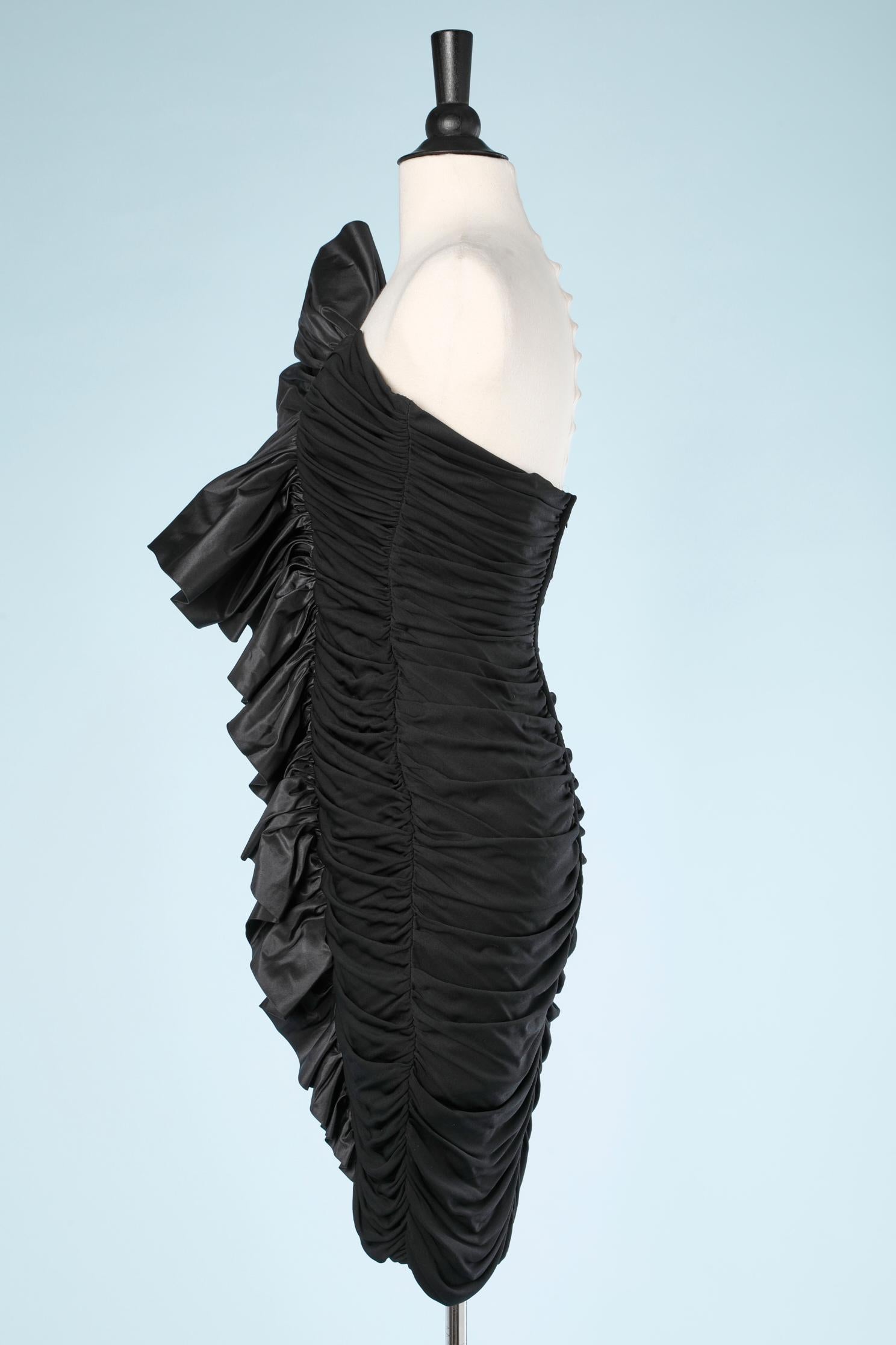 Robe bustier noire « F » Yveline Fermine des années 80  Pour femmes en vente