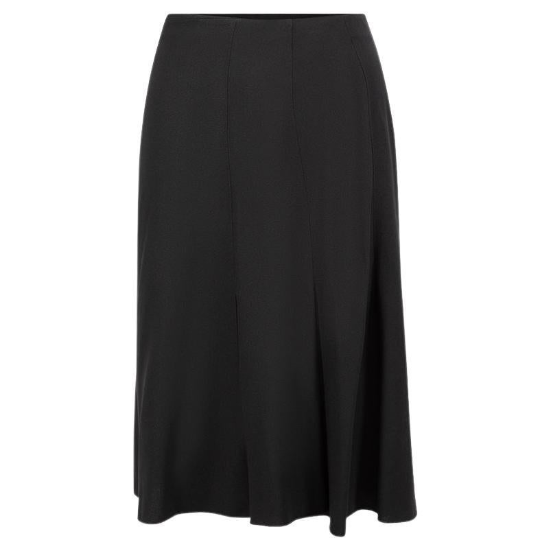 Black A-Line Pleated Detail Skirt Size L