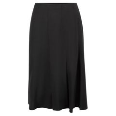 Black A-Line Pleated Detail Skirt Size L