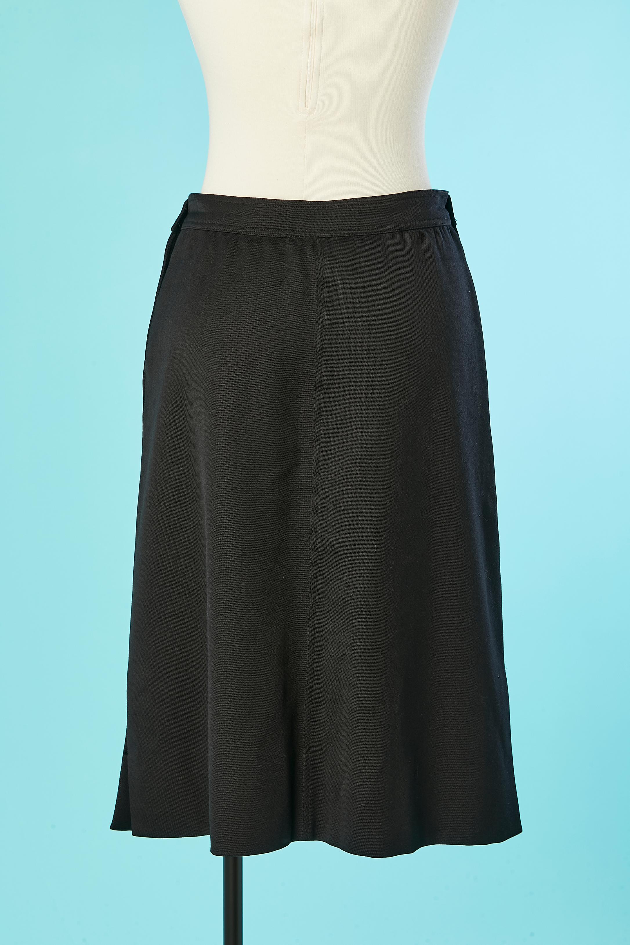 Black A-line skirt with branded button Courrèges Circa 1970's  For Sale 1