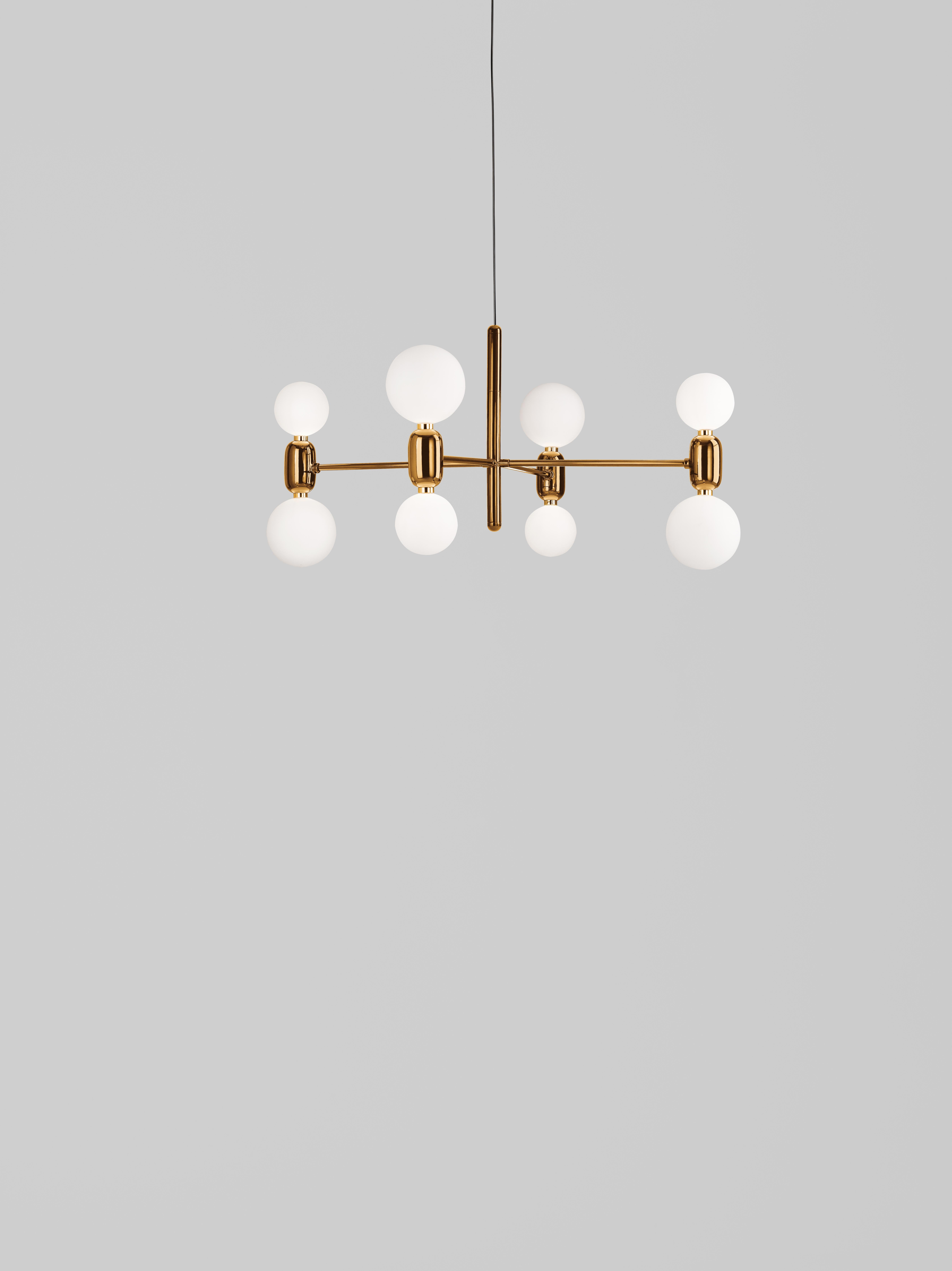 Post-Modern Black Aballs Chandelier 4 by Parachilna For Sale