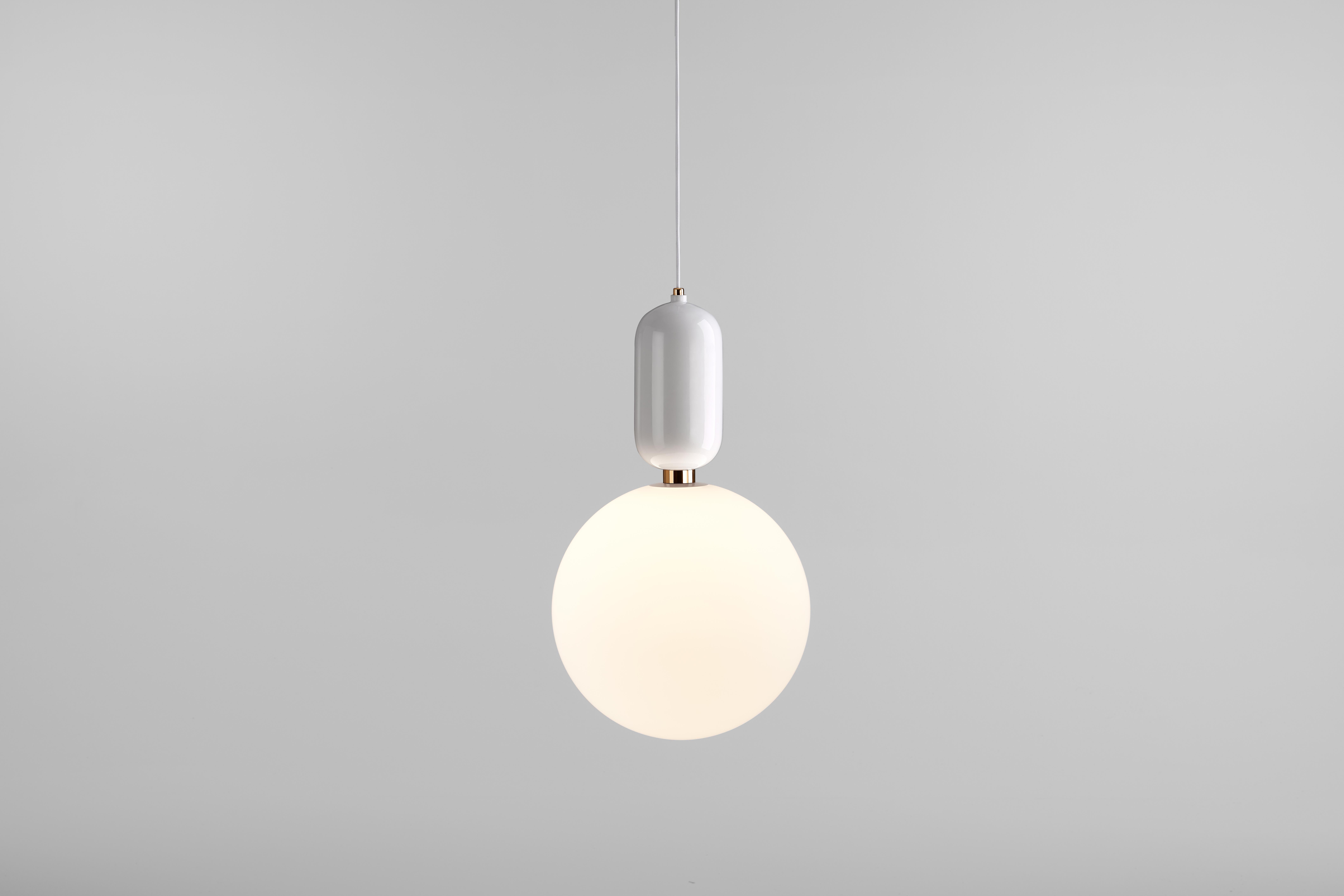 Post-Modern Black Aballs T Gr Pendant Lamp by Parachilna For Sale