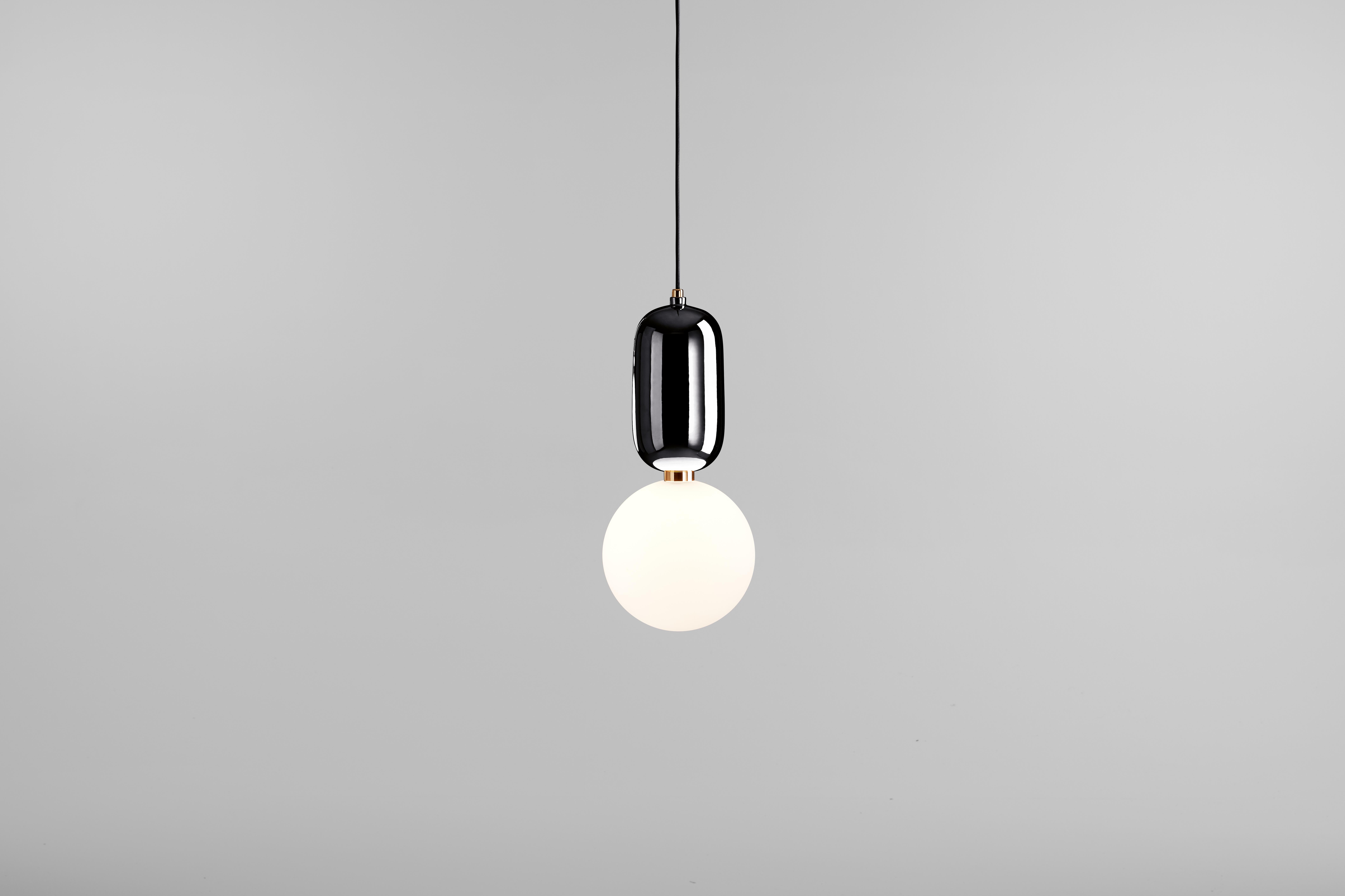 Spanish Black Aballs T Gr Pendant Lamp by Parachilna For Sale
