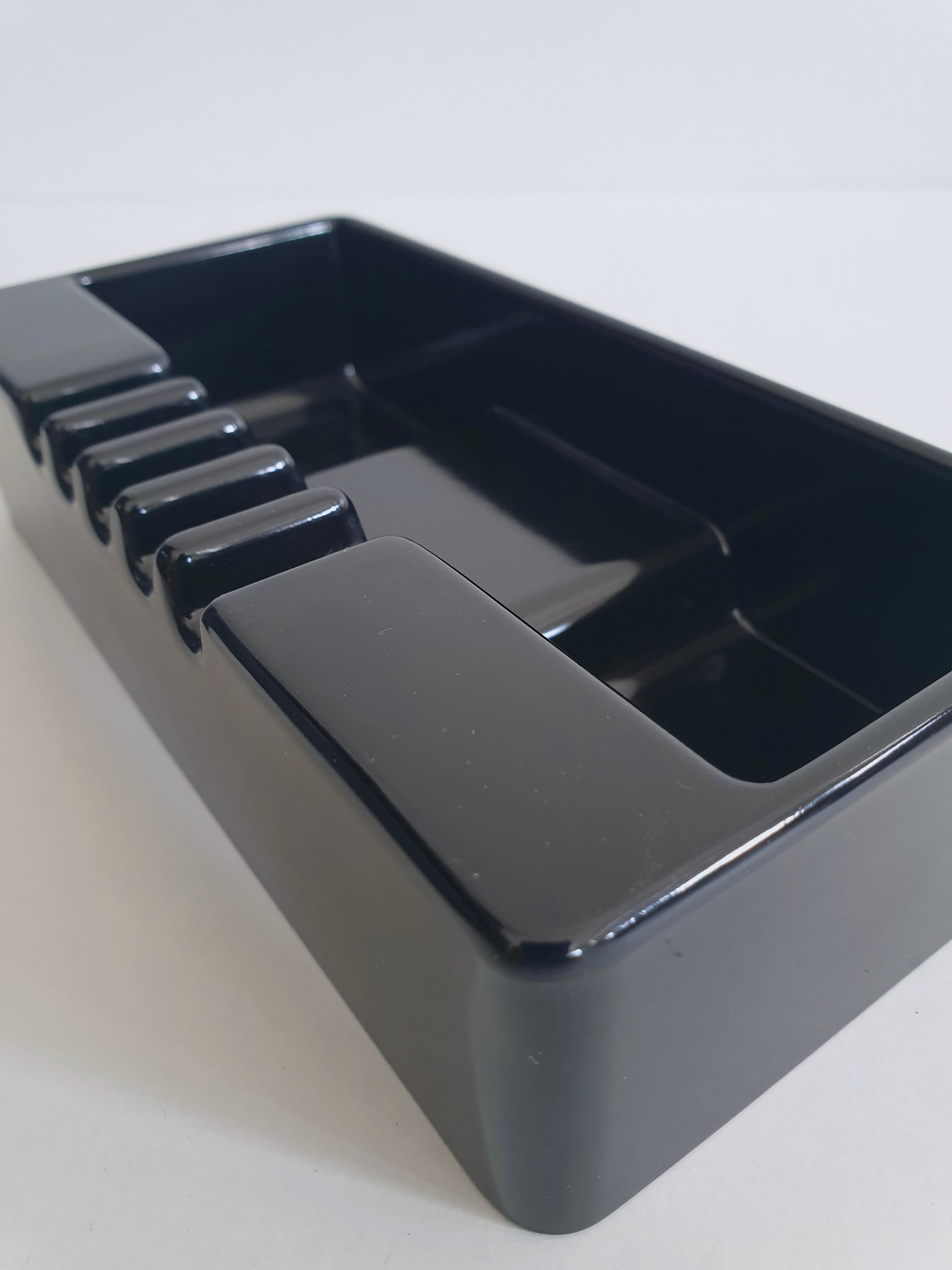 Italian Black ABS Ashtray / Desk Tidy by Ettore Sottsass for Olivetti, Italy, circa 1970 For Sale