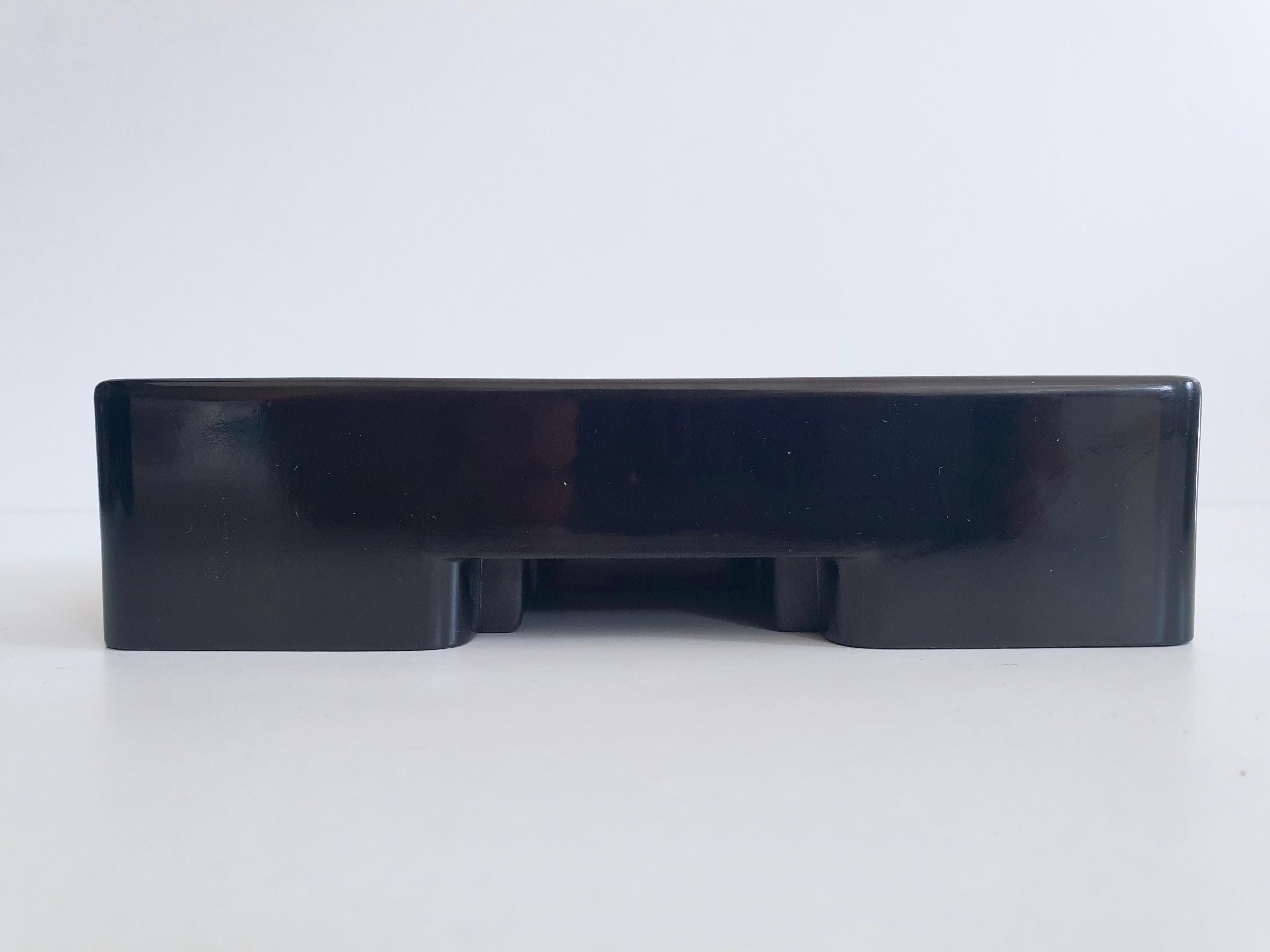 Black ABS Ashtray / Desk Tidy by Ettore Sottsass for Olivetti, Italy, circa 1970 In Excellent Condition For Sale In London, GB