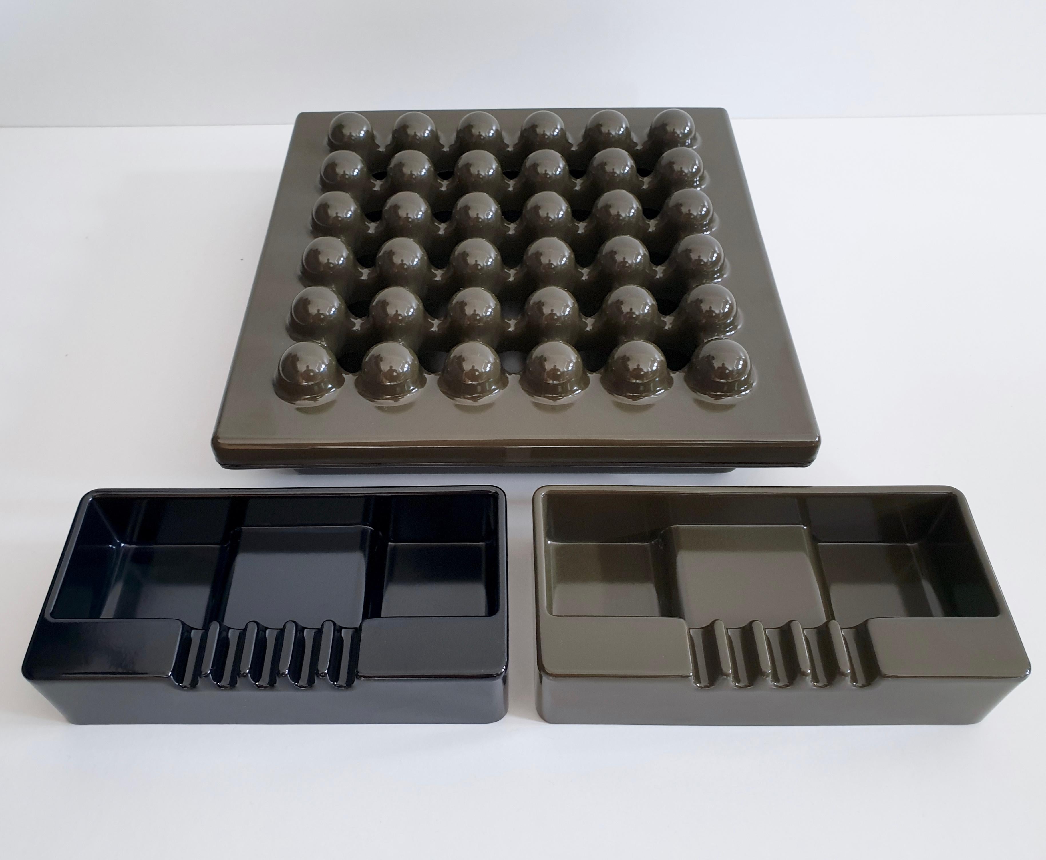 Plastic Black ABS Ashtray / Desk Tidy by Ettore Sottsass for Olivetti, Italy, circa 1970 For Sale