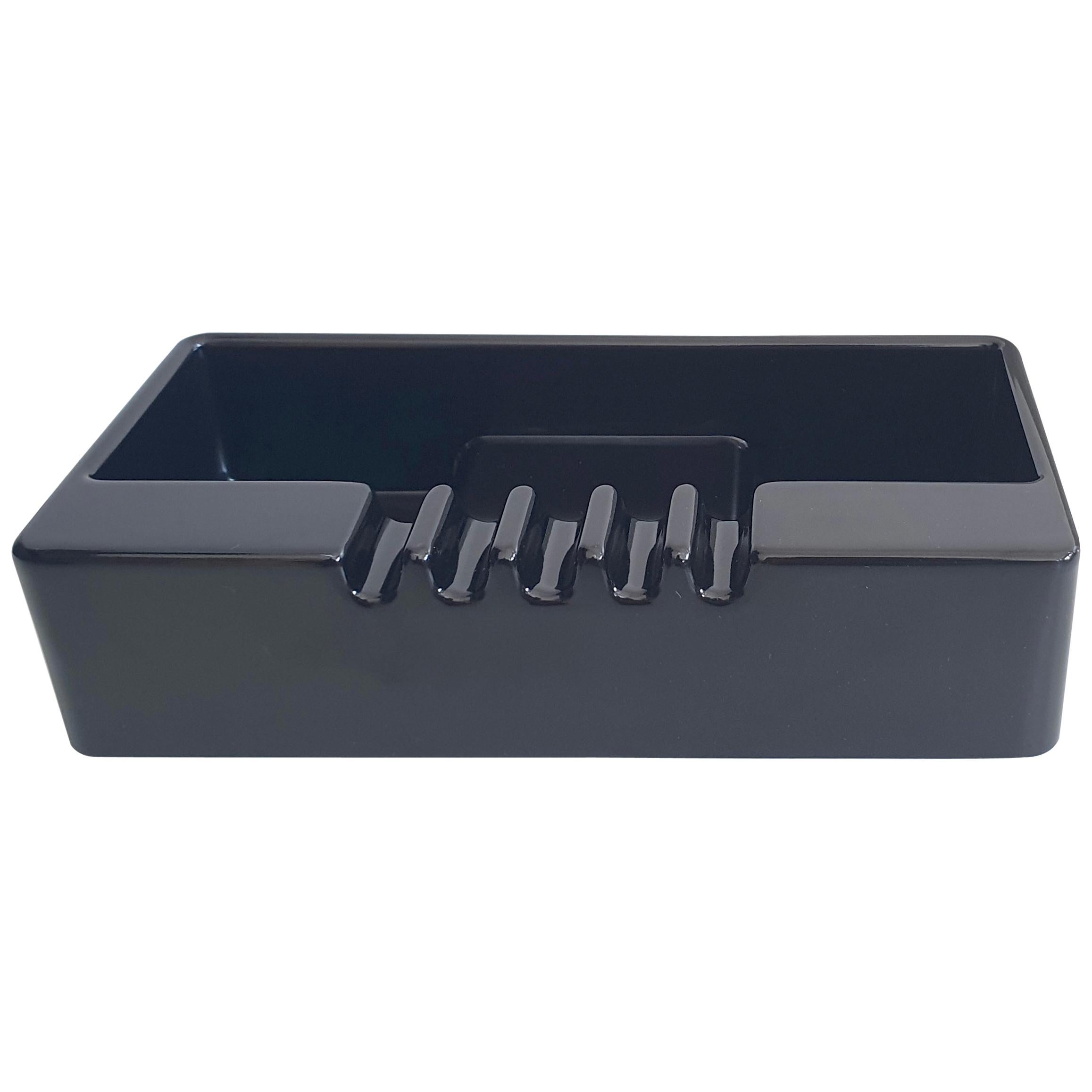 Black ABS Ashtray / Desk Tidy by Ettore Sottsass for Olivetti, Italy, circa 1970 For Sale