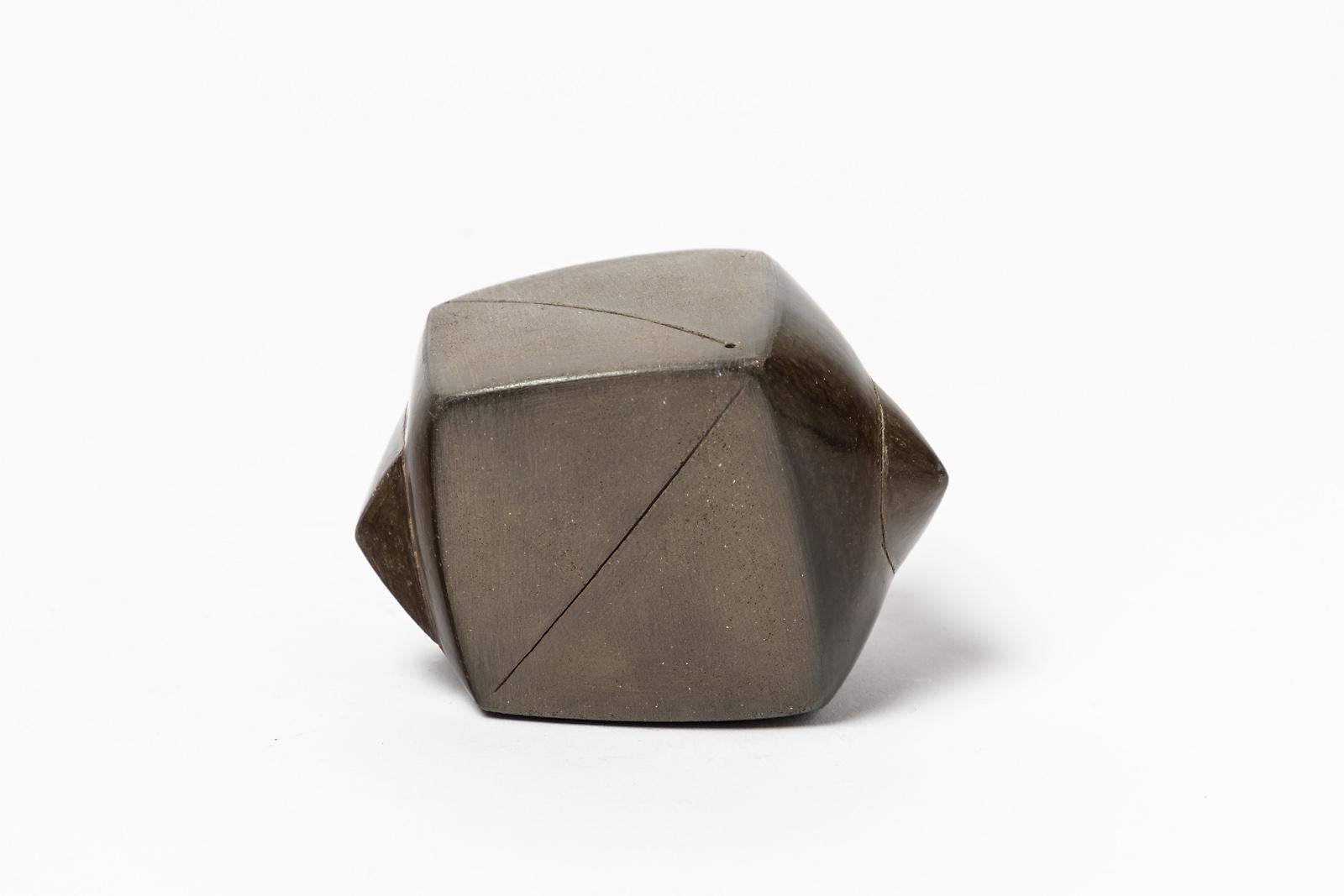 Scultura astratta nera in ceramica di Nadia Pasquer Mid Century Design In condizioni ottime in vendita a Neuilly-en- sancerre, FR