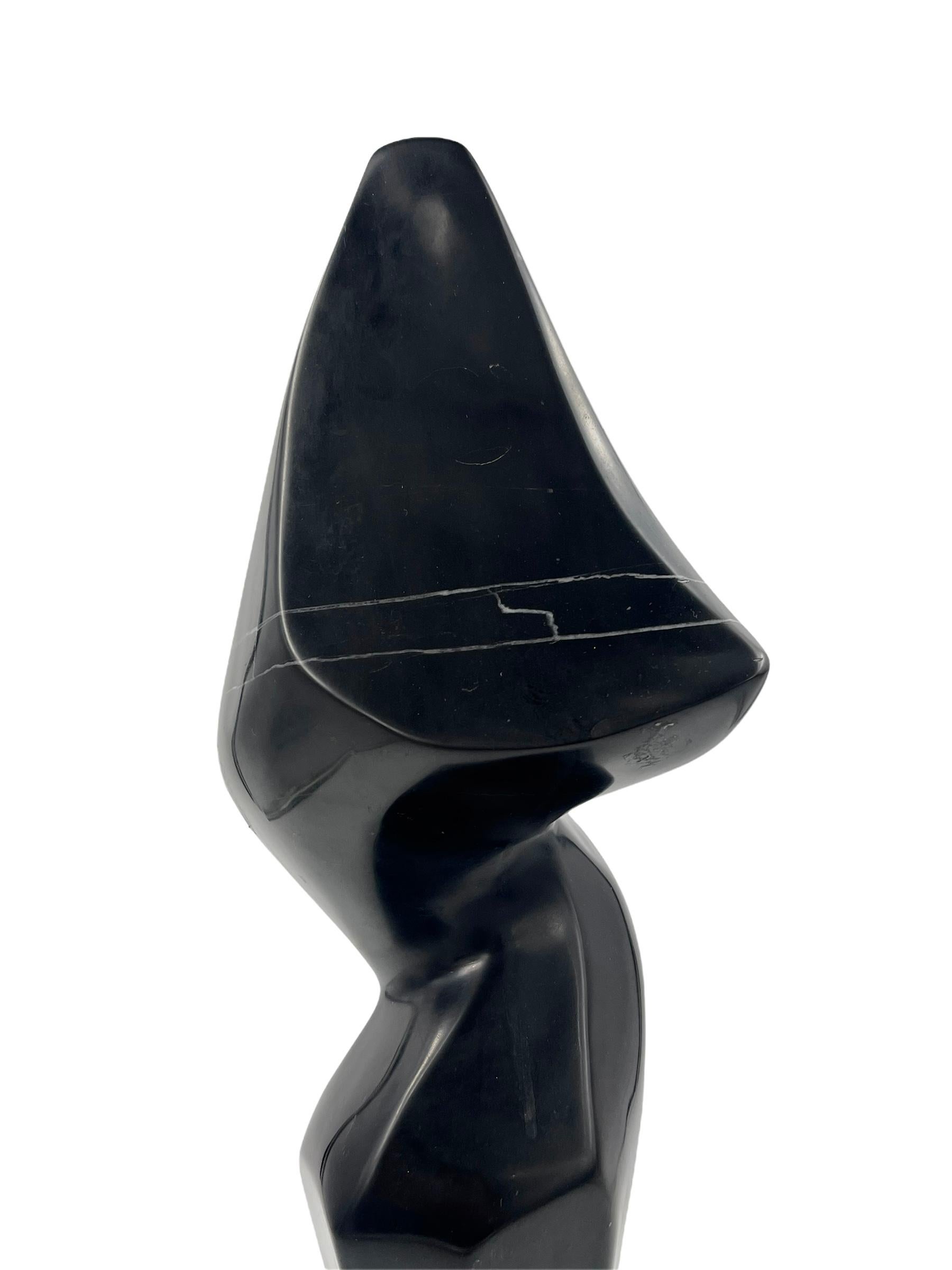 Black Abstract Marble Sculpture In Good Condition For Sale In Bastrop, TX