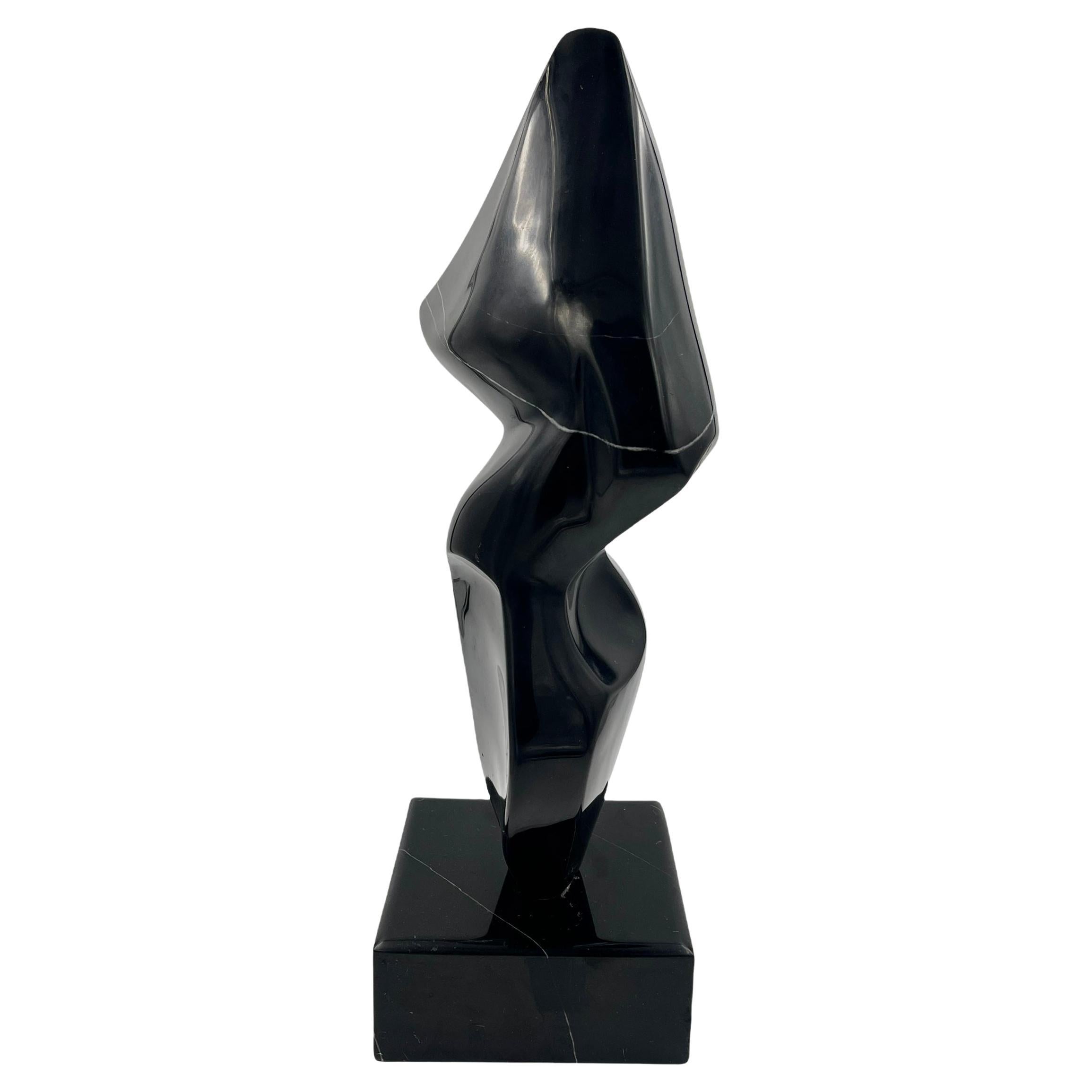 Black Abstract Marble Sculpture For Sale