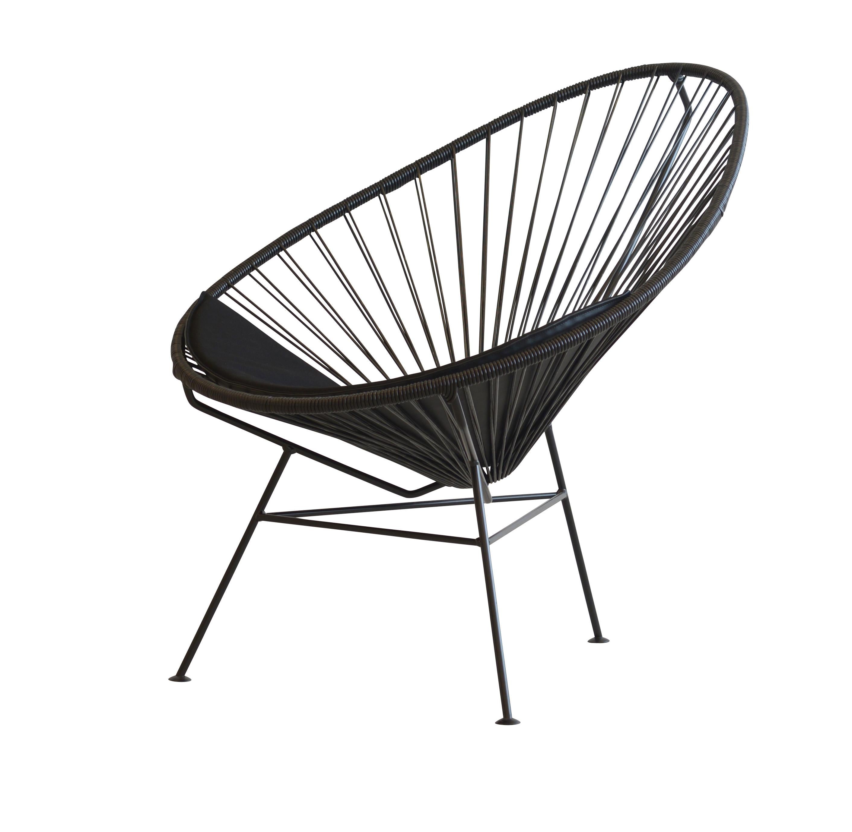 Danese Sedia Acapulco nera con cuscino nero di OK Design in vendita