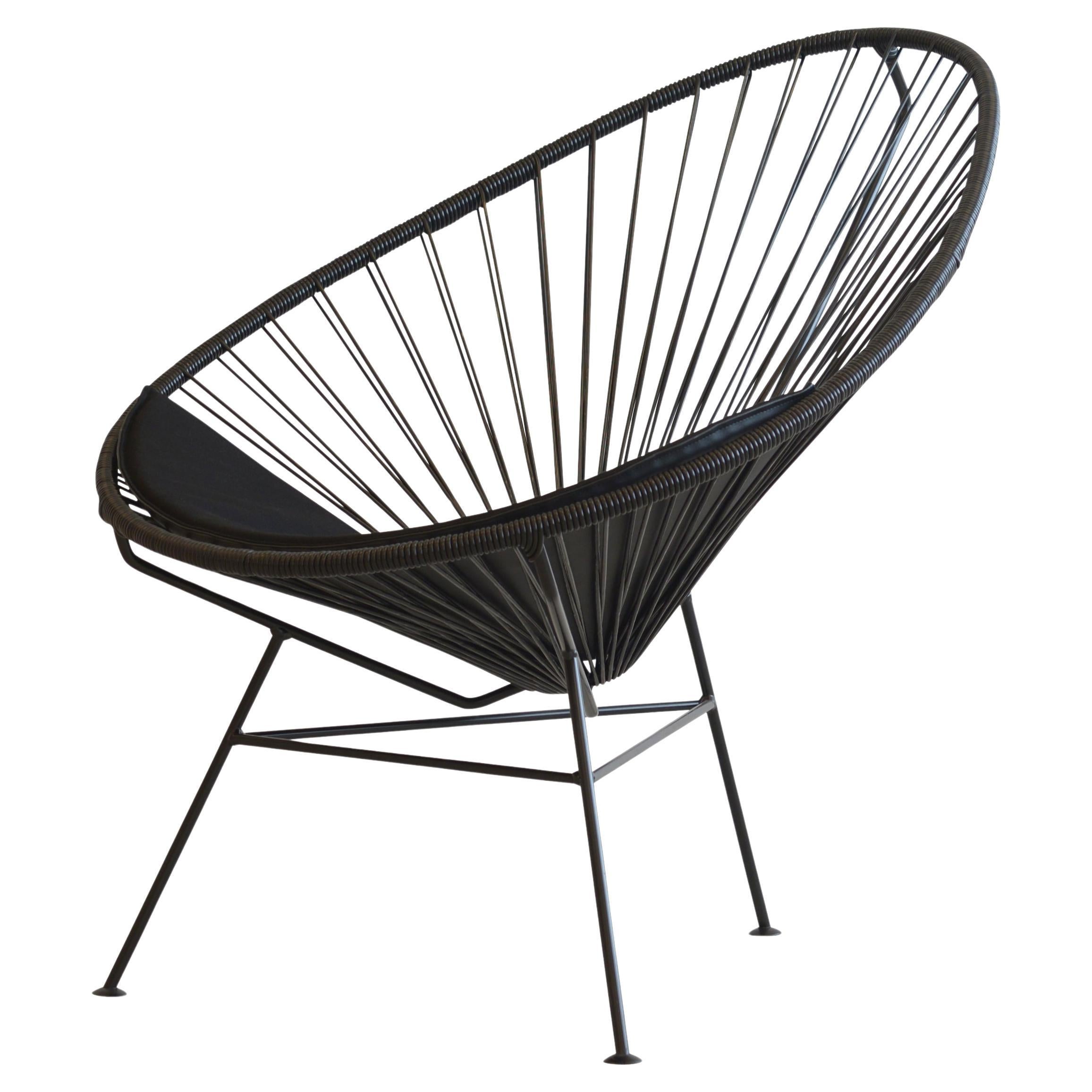 Black Acapulco Chair With Black Cushion by OK Design