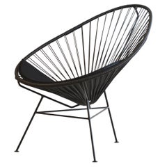 Black Acapulco Chair With Black Cushion by OK Design