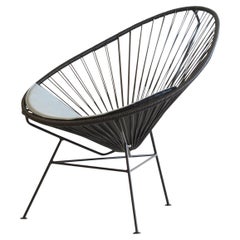 Black Acapulco Chair With Frosty Grey Cushion by OK Design