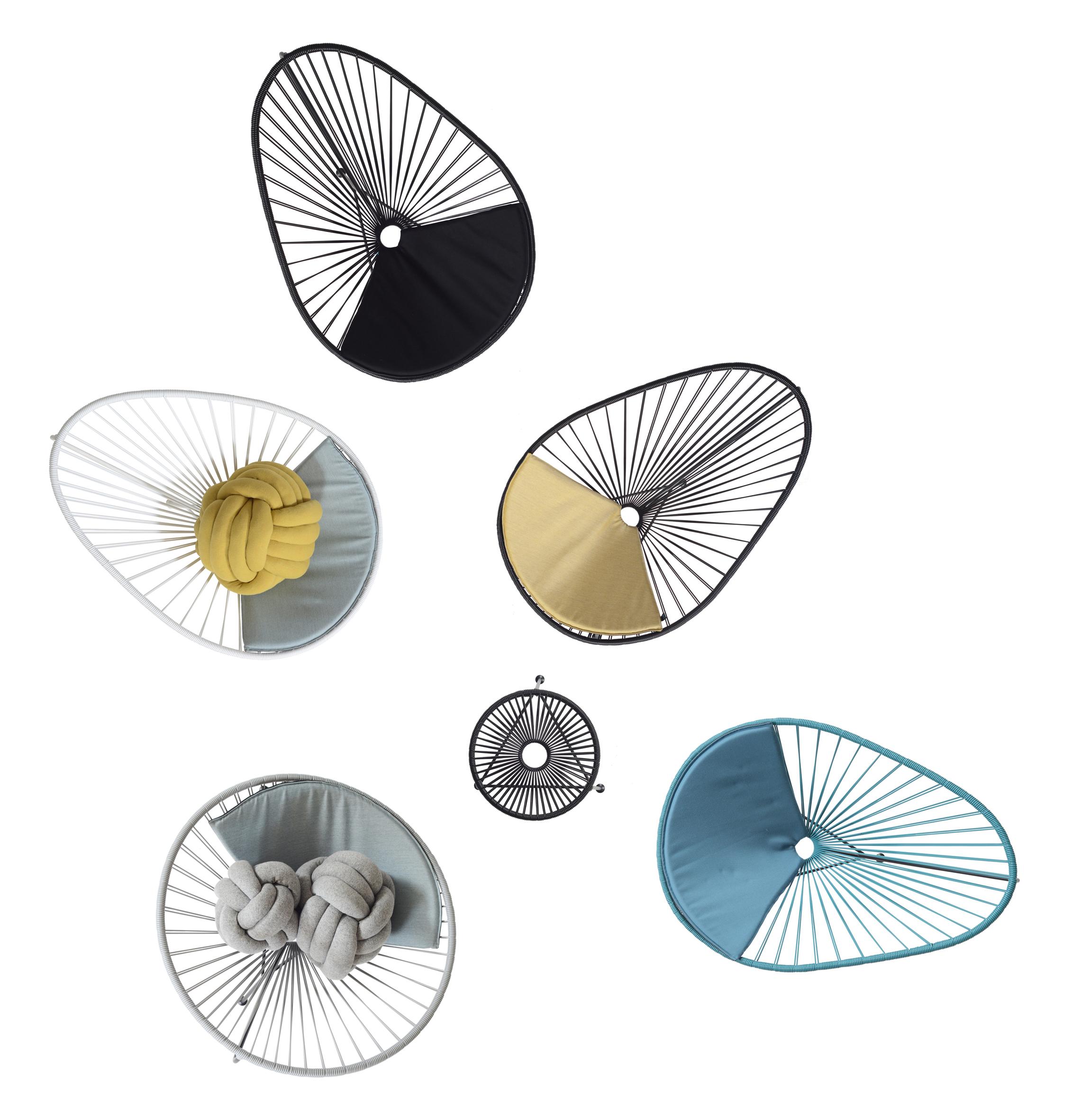 Danese Sedia Acapulco nera con cuscino in petrolio di OK Design in vendita