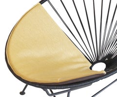 Black Acapulco Chair With Smokey Yellow Cushion by OK Design