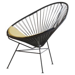 Black Acapulco Chair With Smokey Yellow Cushion by OK Design