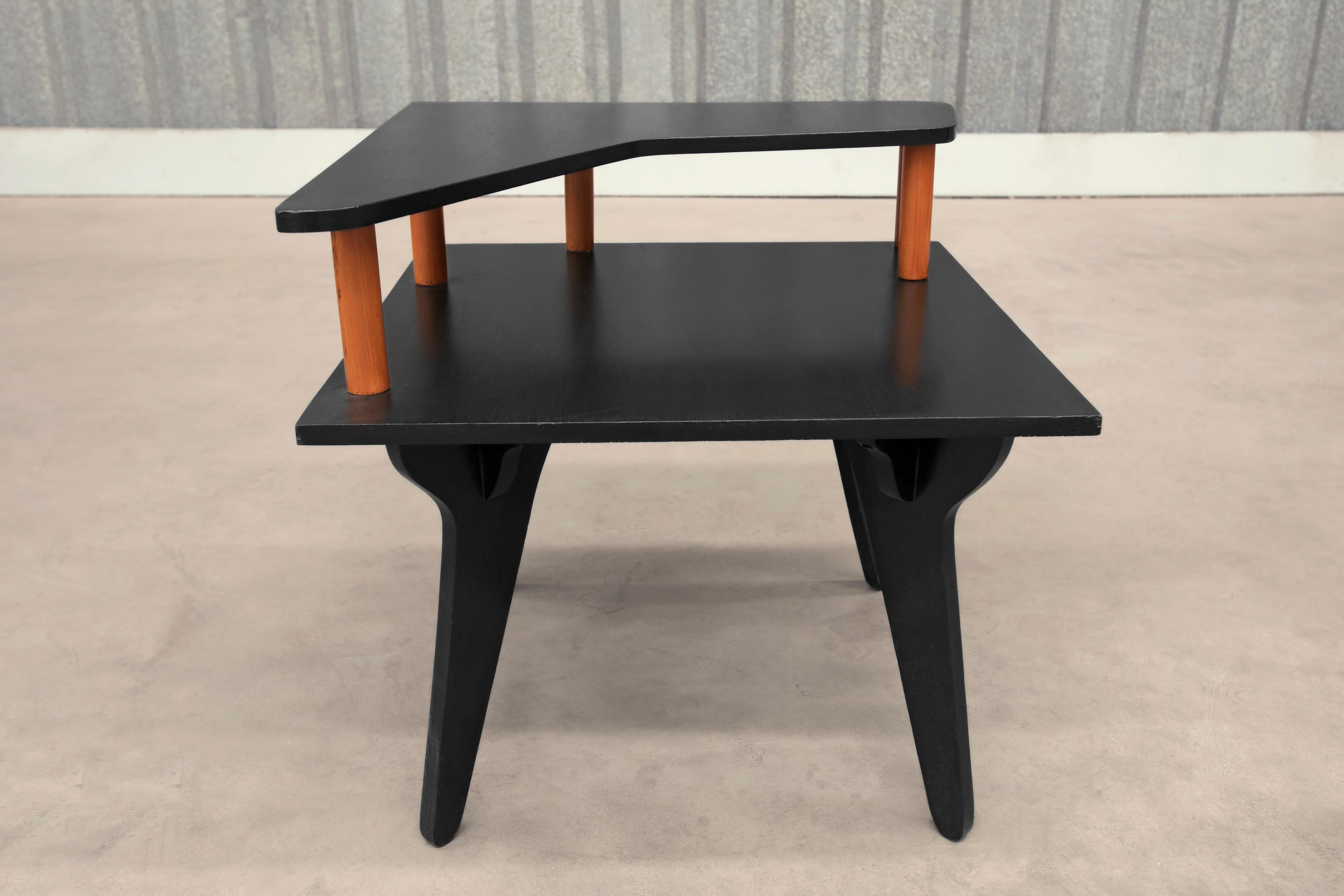 Mid-Century Modern Black Accent Side Table by Jose Zanine Caldas, 1950s For Sale