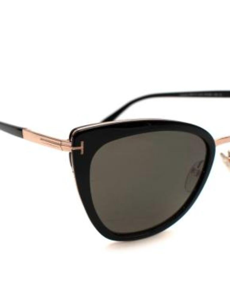 Black acetate & gold-tone metal Simona sunglasses For Sale 6
