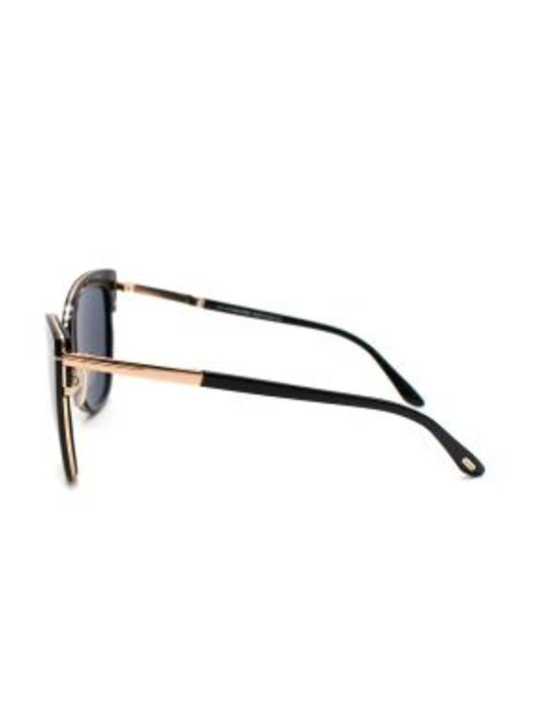 Black acetate & gold-tone metal Simona sunglasses In Good Condition For Sale In London, GB