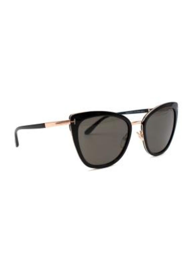 Black acetate & gold-tone metal Simona sunglasses For Sale 1