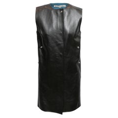 Schwarzes Acne Studios Lederwestenkleid in Schwarz, Größe EU 36