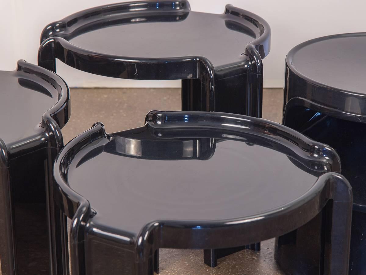 black stacking tables