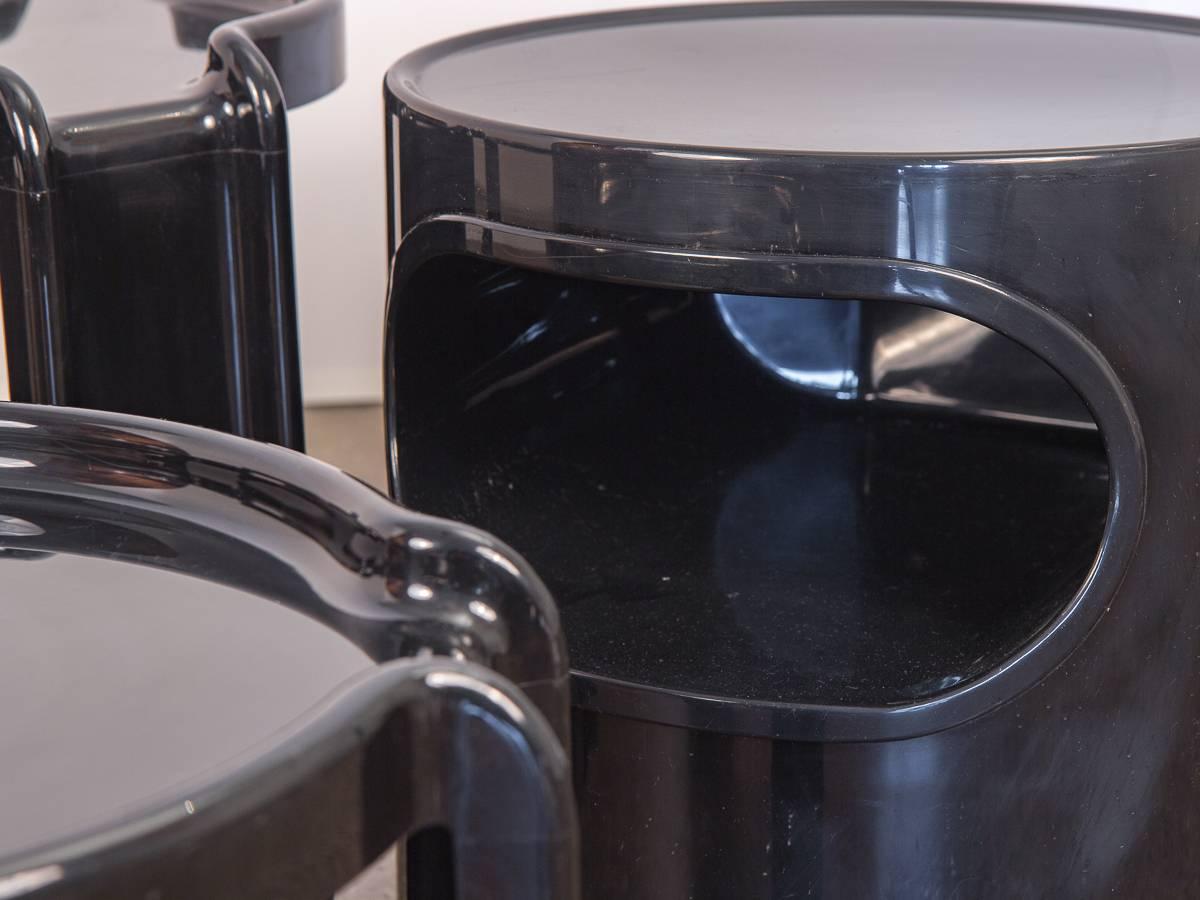 Italian Black Acrylic Kartell Stacking Tables