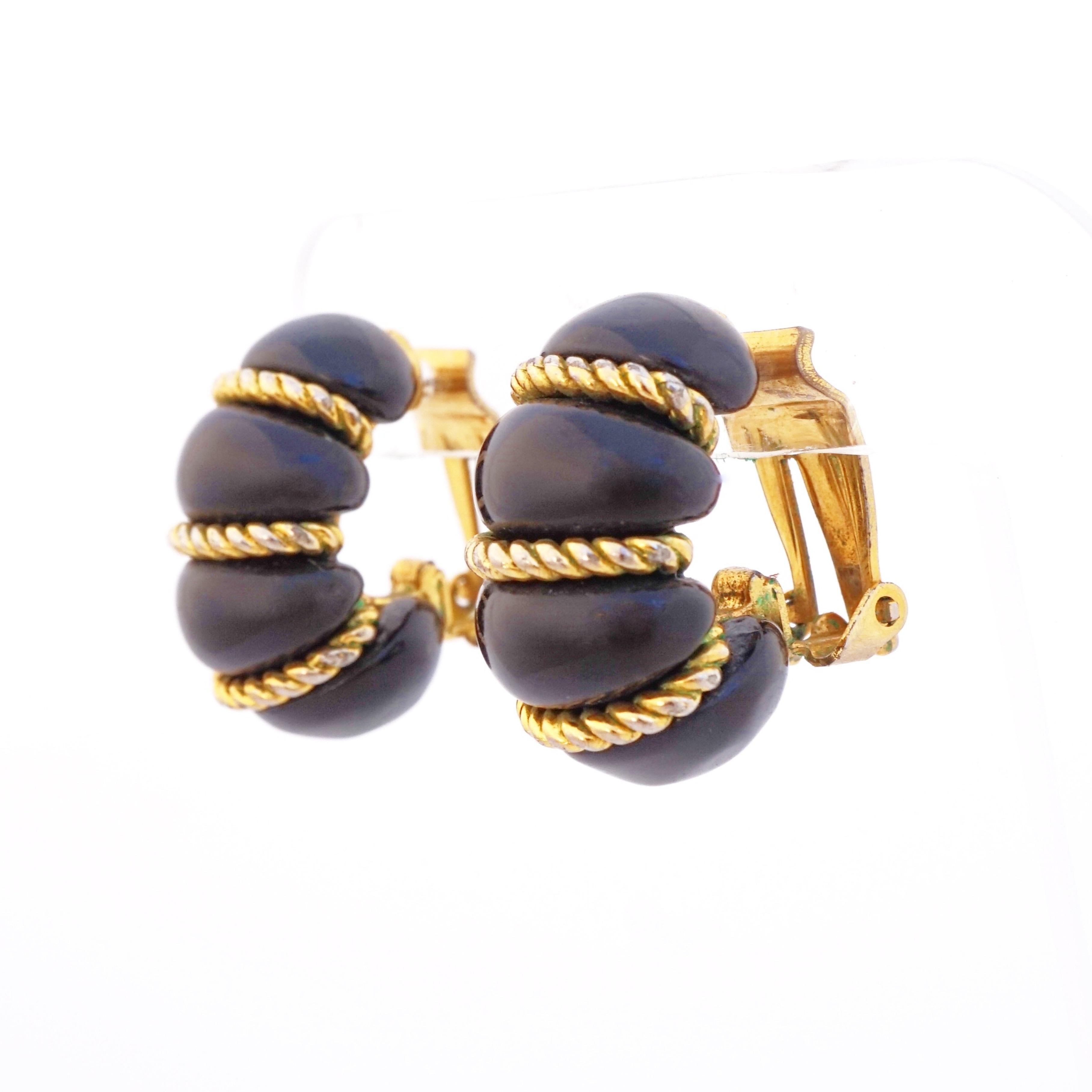 black acrylic hoop earrings