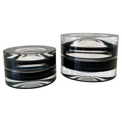 Black Acrylic Small Round Box by Paola Valle