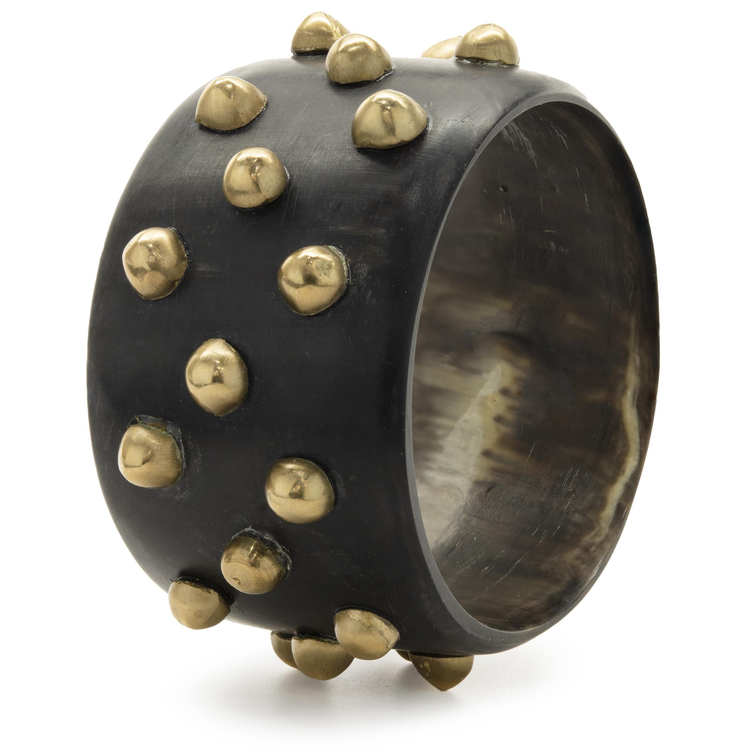 Black Acrylic Spike Cuff Bracelet In Excellent Condition For Sale In Scottsdale, AZ