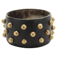 Black Acrylic Spike Cuff Bracelet
